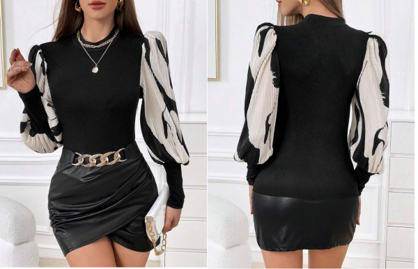 Blusa blanca manga farol outlet