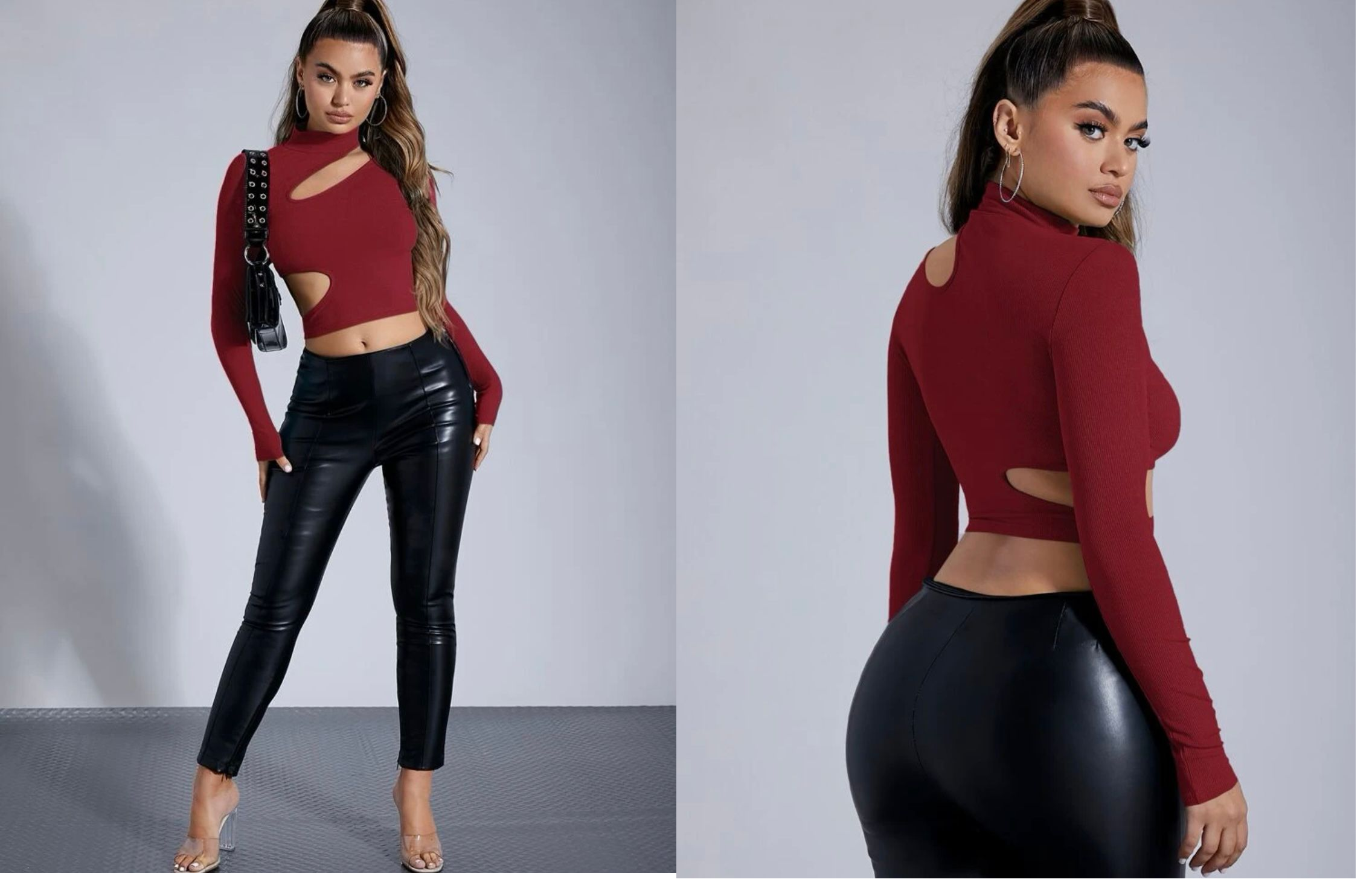 Blusa corta outlet roja