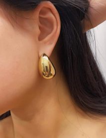 Aretes De Botón Con Diseño Geométrico